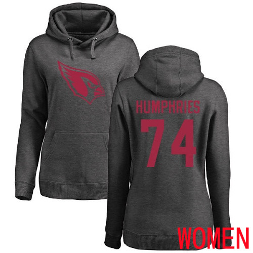 Arizona Cardinals Ash Women D.J. Humphries One Color NFL Football 74 Pullover Hoodie Sweatshirts